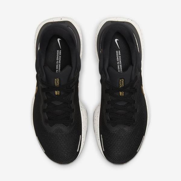 Men's Nike ZoomX Invincible Run Flyknit Road Running Shoes Black / Metal Gold | NK895SLW