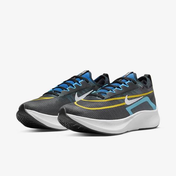 Men's Nike Zoom Fly 4 Road Running Shoes Black / Green / Orange | NK275NYH