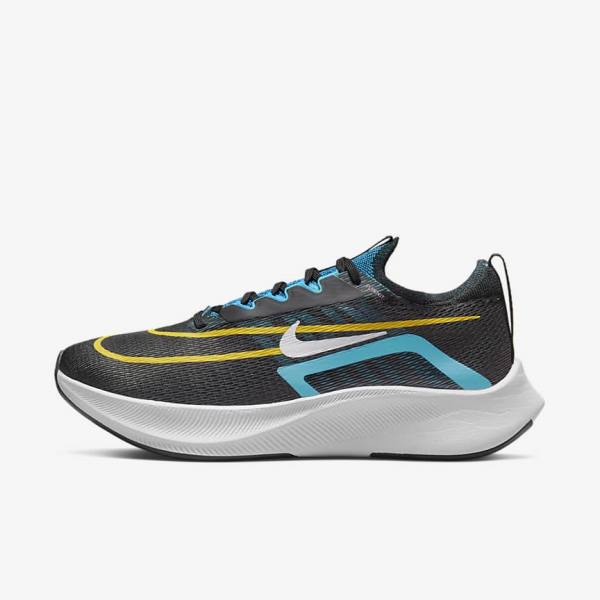 Men\'s Nike Zoom Fly 4 Road Running Shoes Black / Green / Orange | NK275NYH