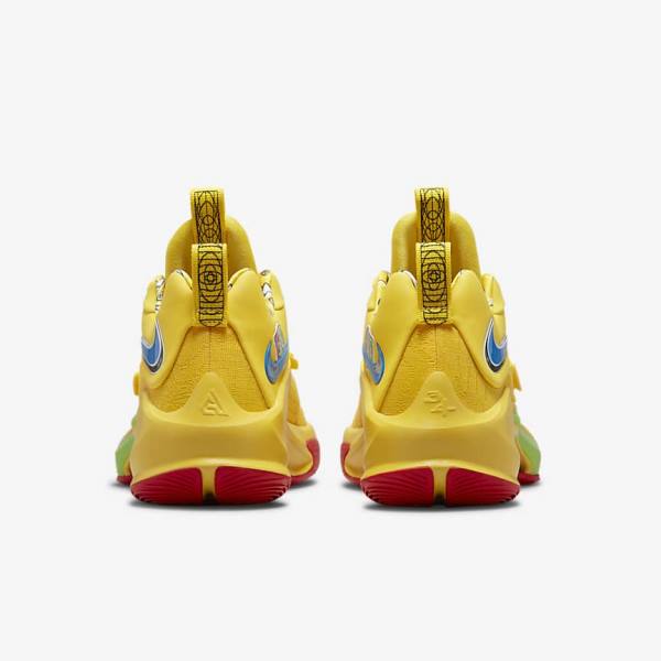 Men's Nike Zoom Freak 3 Basketball Shoes Yellow / White / Red / Black | NK514YJG