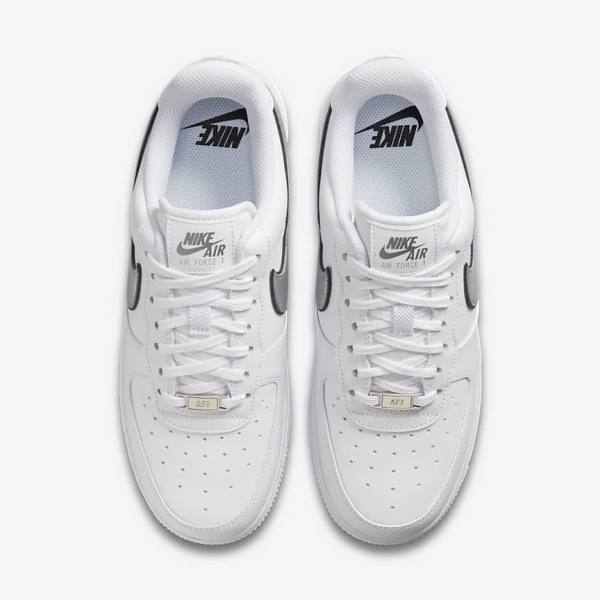 Women's Nike Air Force 1 07 Essential Sneakers White / Black / Metal Silver | NK074BKH