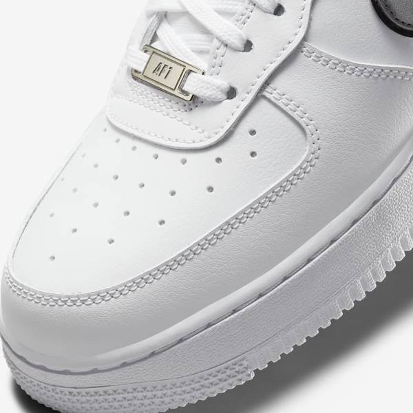 Women's Nike Air Force 1 07 Essential Sneakers White / Black / Metal Silver | NK074BKH