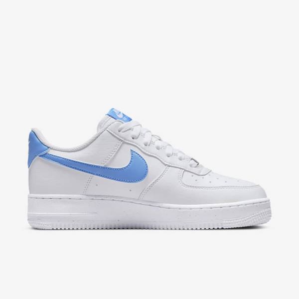 Women's Nike Air Force 1 07 Next Nature Sneakers White / Metal Silver / Blue | NK034GYW