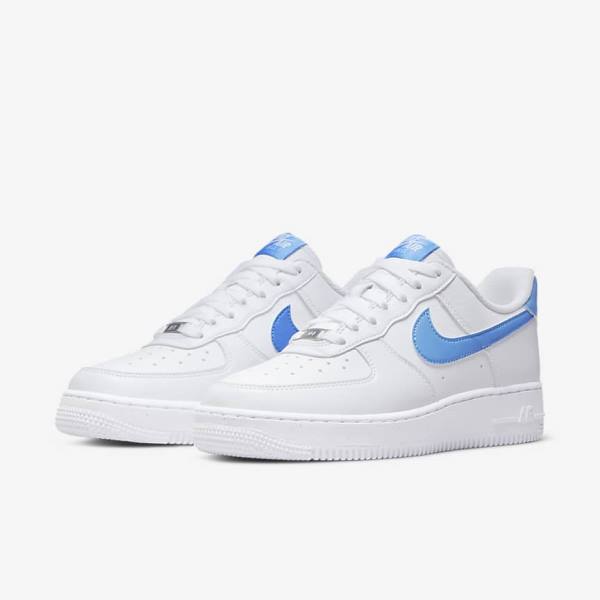 Women's Nike Air Force 1 07 Next Nature Sneakers White / Metal Silver / Blue | NK034GYW