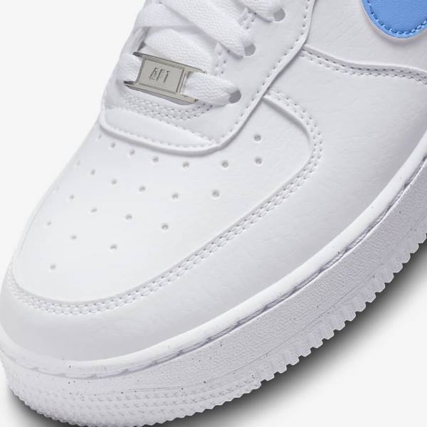 Women's Nike Air Force 1 07 Next Nature Sneakers White / Metal Silver / Blue | NK034GYW