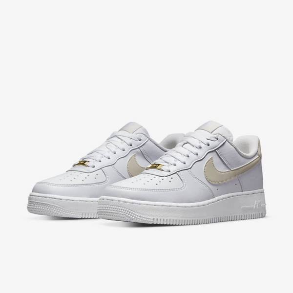 Women's Nike Air Force 1 07 Next Nature Sneakers White / Metal Gold / Light Brown | NK194NYR