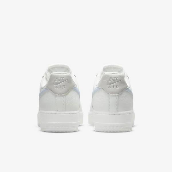 Women's Nike Air Force 1 07 Sneakers White / Metal Silver / Light Blue | NK069TIA