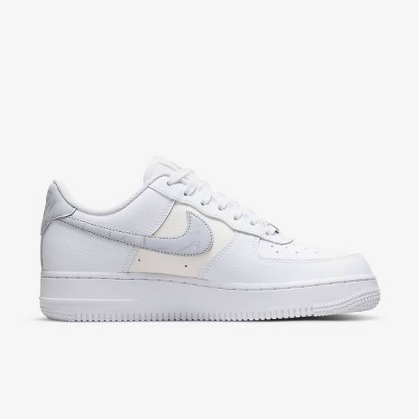 Women's Nike Air Force 1 07 Sneakers White / Metal Silver / Platinum | NK893RLU