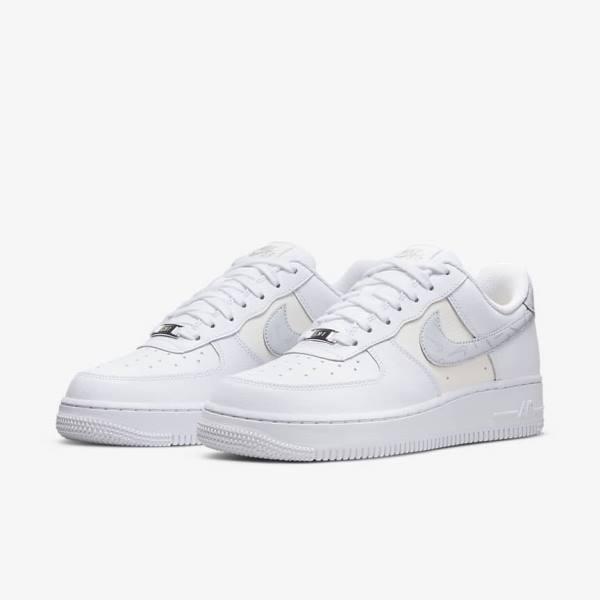 Women's Nike Air Force 1 07 Sneakers White / Metal Silver / Platinum | NK893RLU