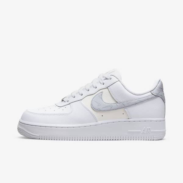 Women\'s Nike Air Force 1 07 Sneakers White / Metal Silver / Platinum | NK893RLU