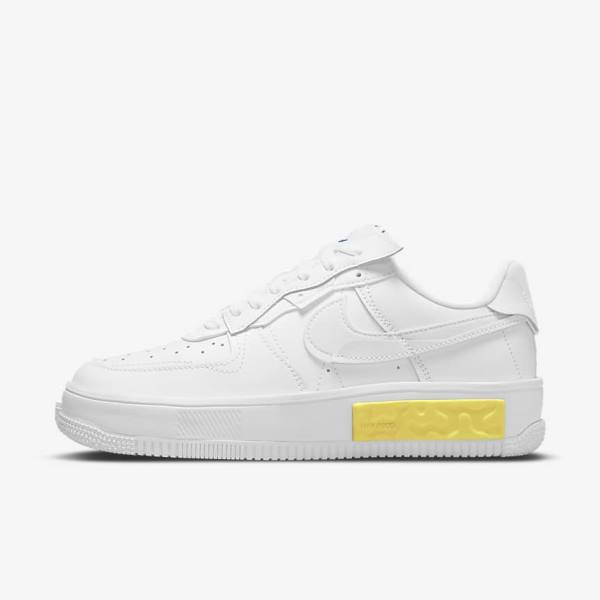 Women\'s Nike Air Force 1 Fontanka Sneakers White / Yellow / White | NK109MIT