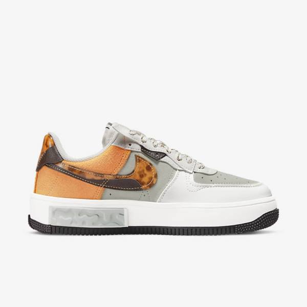 Women's Nike Air Force 1 Fontanka Sneakers Brown / Light Beige / Yellow | NK278UZA