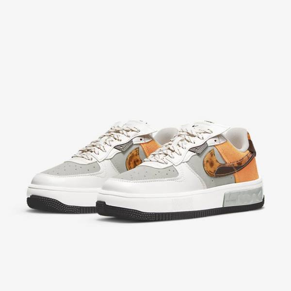 Women's Nike Air Force 1 Fontanka Sneakers Brown / Light Beige / Yellow | NK278UZA