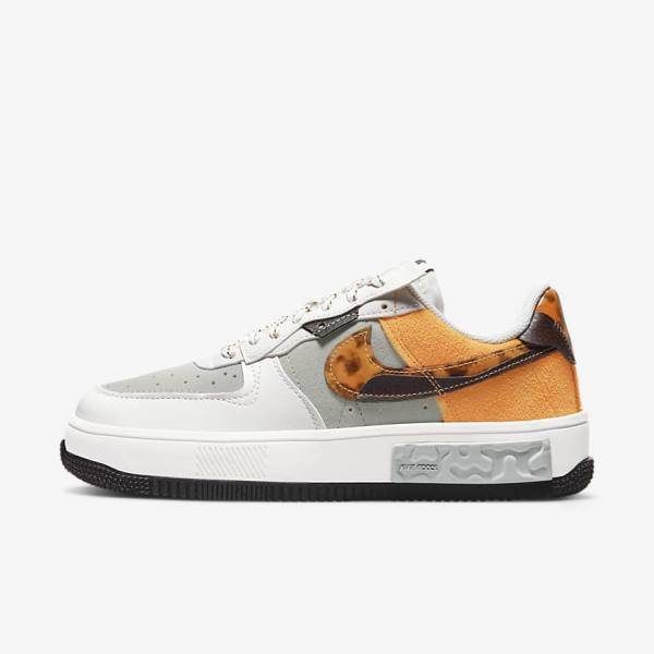 Women\'s Nike Air Force 1 Fontanka Sneakers Brown / Light Beige / Yellow | NK278UZA