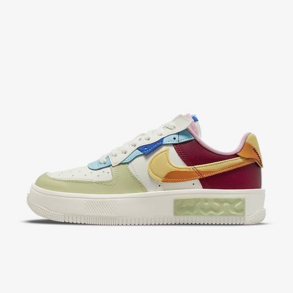 Women\'s Nike Air Force 1 Fontanka Sneakers Burgundy / Gold | NK564NQI