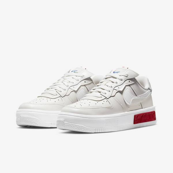 Women's Nike Air Force 1 Fontanka Sneakers White / Red | NK657KND