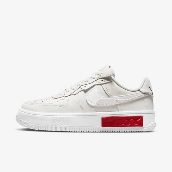 Women\'s Nike Air Force 1 Fontanka Sneakers White / Red | NK657KND