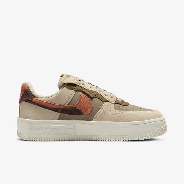 Women's Nike Air Force 1 Fontanka Sneakers Burgundy / Khaki | NK946JIE