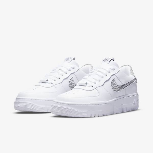 Women's Nike Air Force 1 Pixel SE Sneakers White / Grey / White | NK137UZC