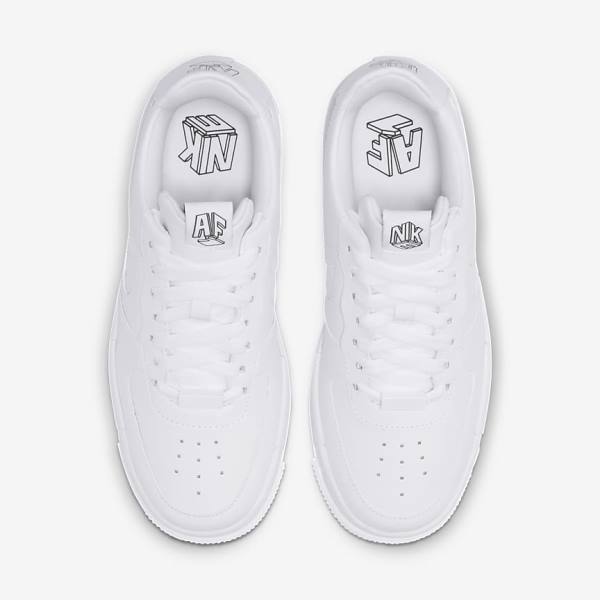 Women's Nike Air Force 1 Pixel Sneakers White / Black / White | NK312KJO