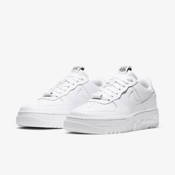 Women's Nike Air Force 1 Pixel Sneakers White / Black / White | NK312KJO