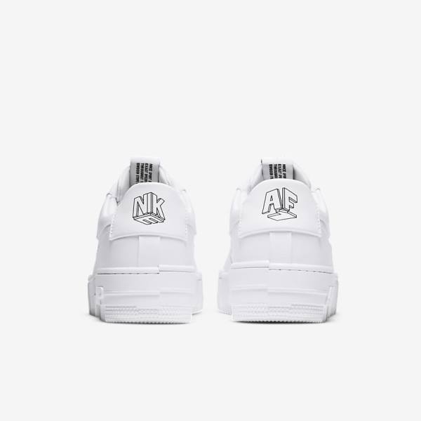 Women's Nike Air Force 1 Pixel Sneakers White / Black / White | NK312KJO