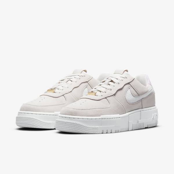 Women's Nike Air Force 1 Pixel Sneakers White / Light Beige / Pink | NK568WNI