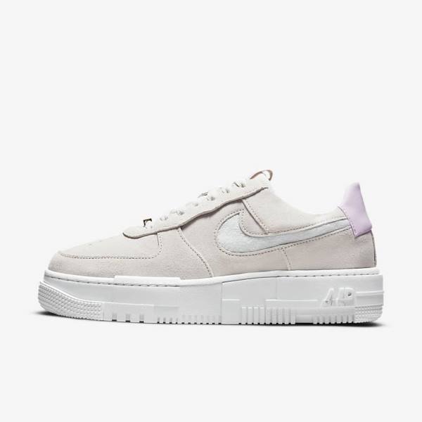 Women\'s Nike Air Force 1 Pixel Sneakers White / Light Beige / Pink | NK568WNI