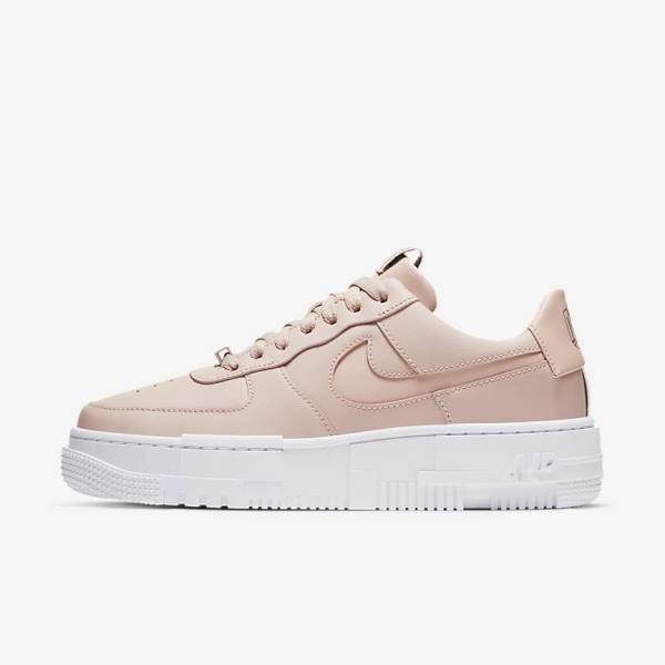 Women\'s Nike Air Force 1 Pixel Sneakers Beige / Black / White | NK782LBP