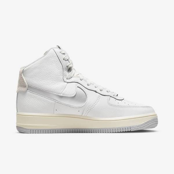 Women's Nike Air Force 1 Sculpt Sneakers White / Silver | NK624HLM