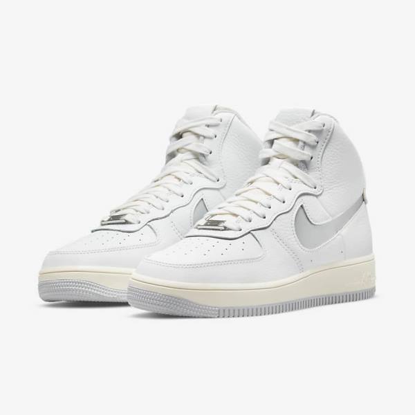 Women's Nike Air Force 1 Sculpt Sneakers White / Silver | NK624HLM