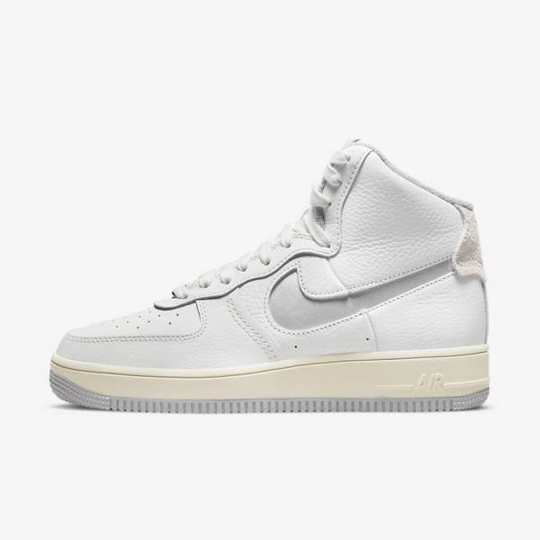 Women\'s Nike Air Force 1 Sculpt Sneakers White / Silver | NK624HLM