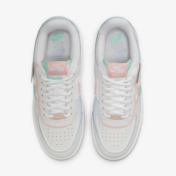 Women's Nike Air Force 1 Shadow Sneakers White / Mint / Grey | NK126XRJ