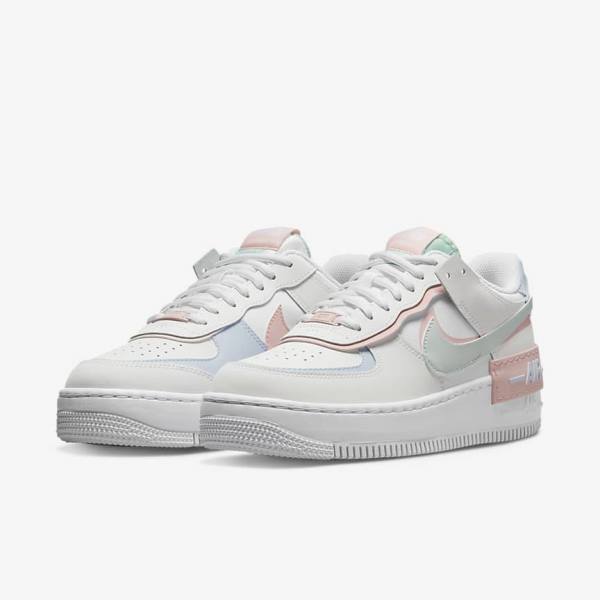 Women's Nike Air Force 1 Shadow Sneakers White / Mint / Grey | NK126XRJ