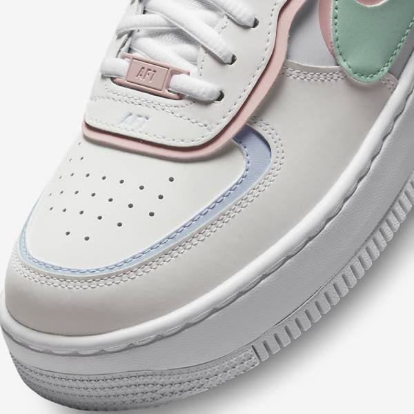 Women's Nike Air Force 1 Shadow Sneakers White / Mint / Grey | NK126XRJ