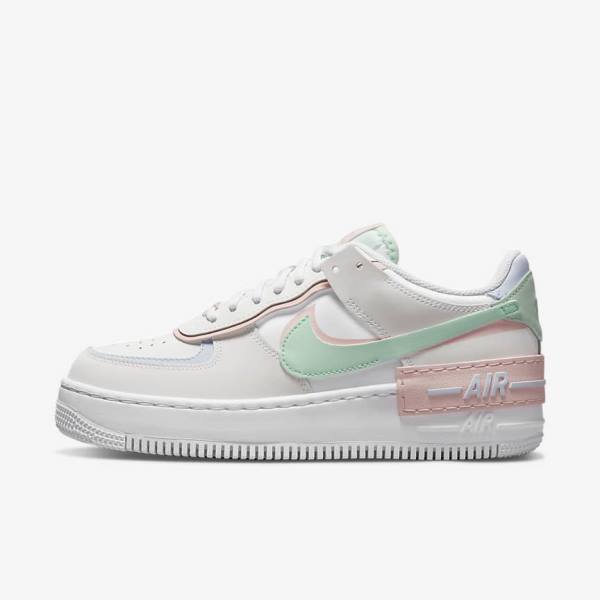 Women\'s Nike Air Force 1 Shadow Sneakers White / Mint / Grey | NK126XRJ