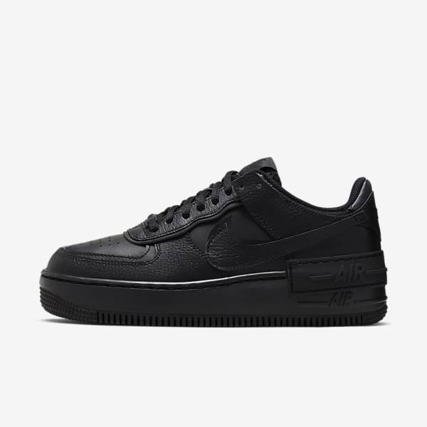 Women\'s Nike Air Force 1 Shadow Sneakers Black | NK213MSN