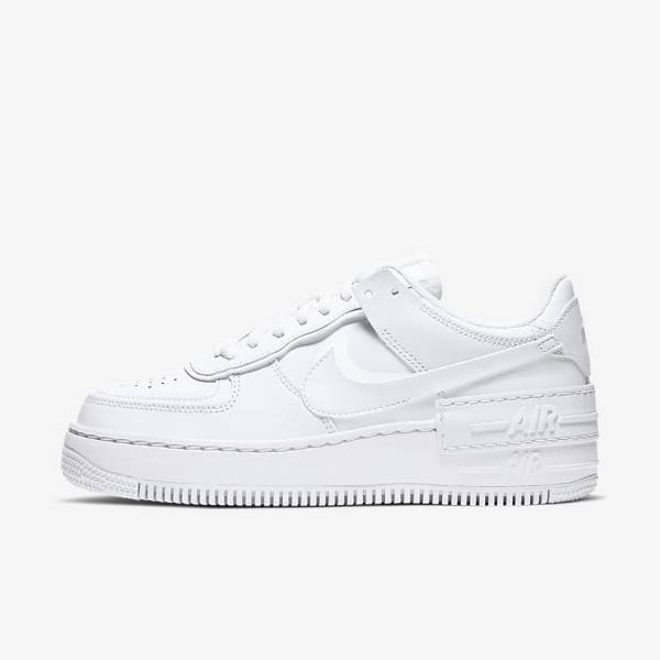 Women\'s Nike Air Force 1 Shadow Sneakers White | NK478BOL