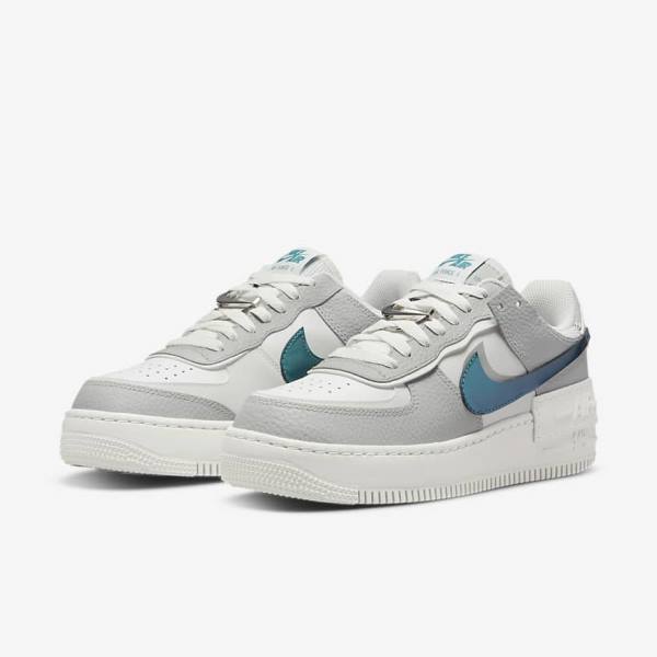 Women's Nike Air Force 1 Shadow Sneakers White / Grey / White | NK485CJP