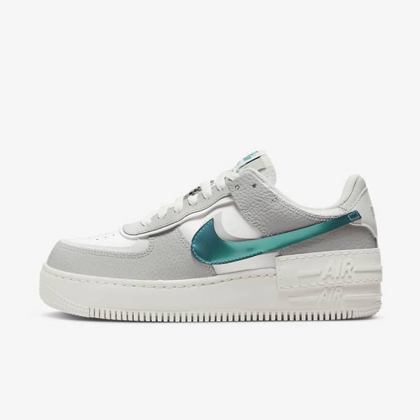 Women\'s Nike Air Force 1 Shadow Sneakers White / Grey / White | NK485CJP