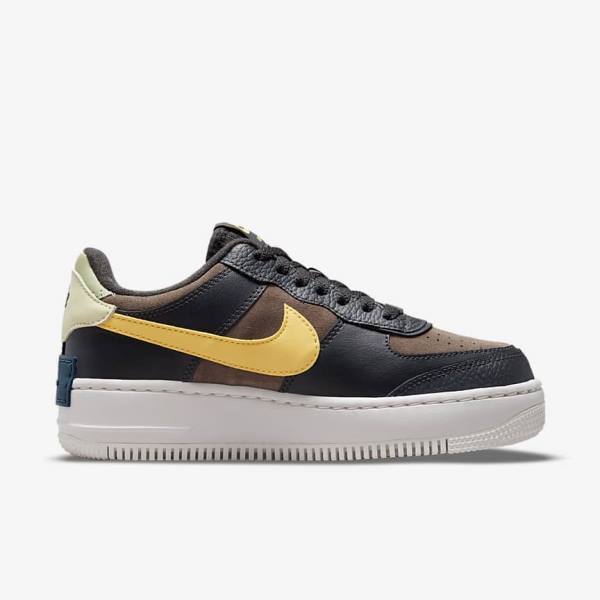 Women's Nike Air Force 1 Shadow Sneakers Green / White / Gold | NK697RLJ