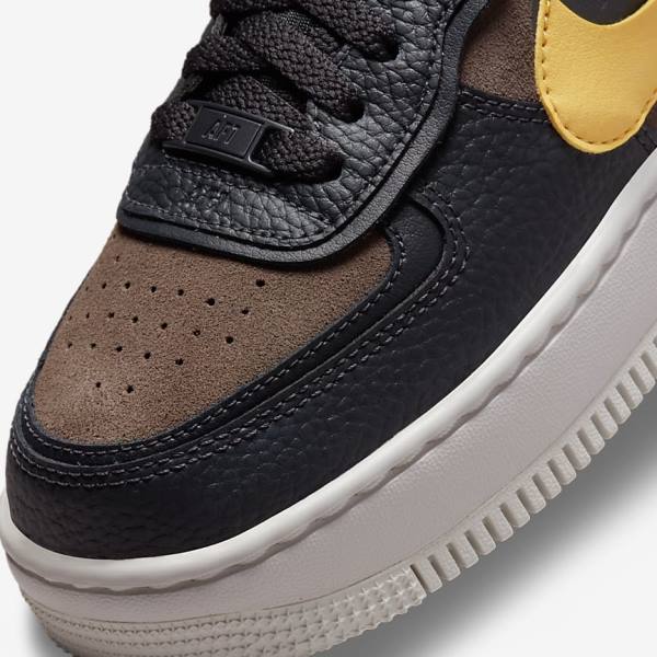 Women's Nike Air Force 1 Shadow Sneakers Green / White / Gold | NK697RLJ