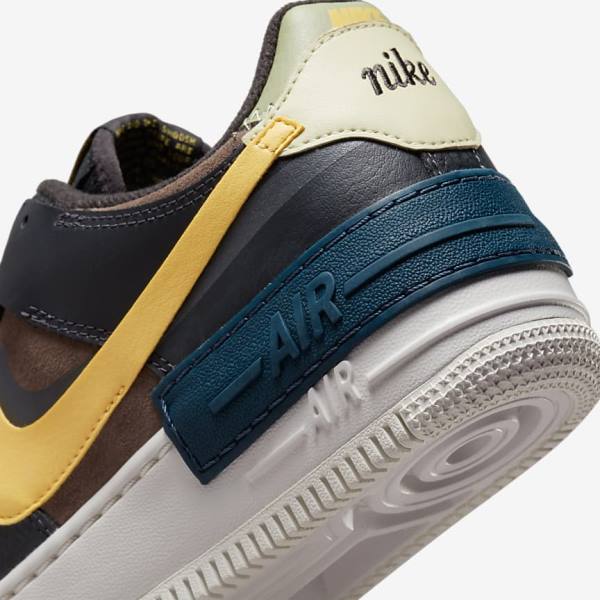 Women's Nike Air Force 1 Shadow Sneakers Green / White / Gold | NK697RLJ