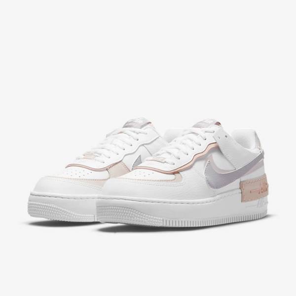 Women's Nike Air Force 1 Shadow Sneakers White / Pink / Rose / Grey | NK742RZG