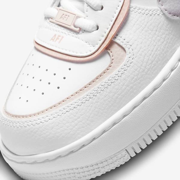 Women's Nike Air Force 1 Shadow Sneakers White / Pink / Rose / Grey | NK742RZG