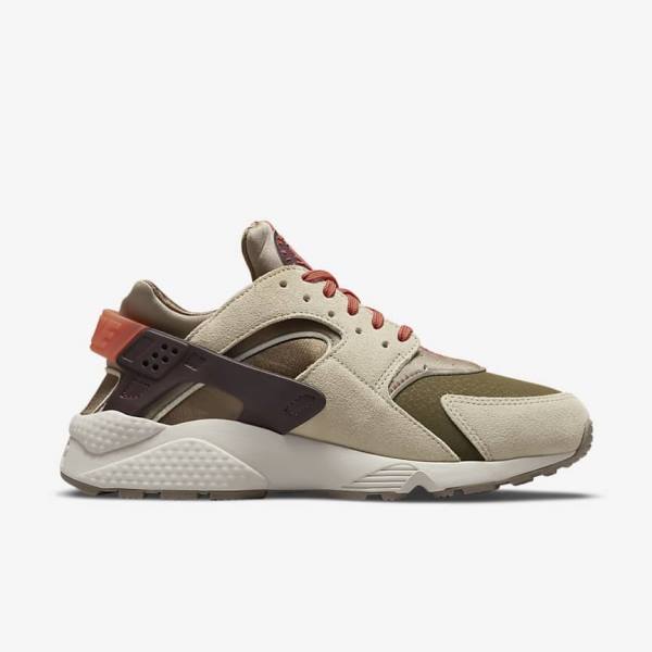 Women's Nike Air Huarache SP Sneakers Khaki / Burgundy | NK619SIP