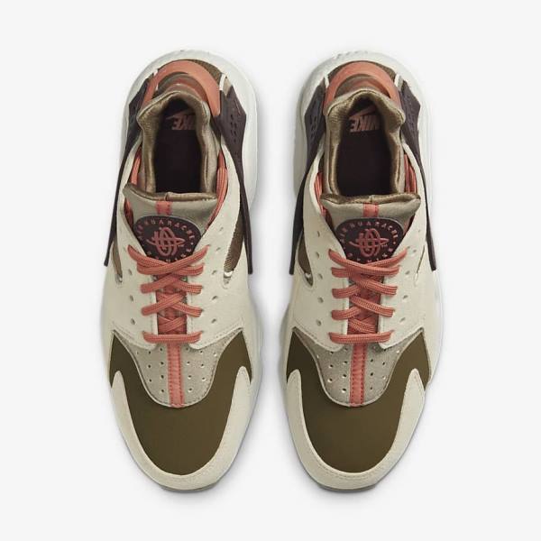 Women's Nike Air Huarache SP Sneakers Khaki / Burgundy | NK619SIP