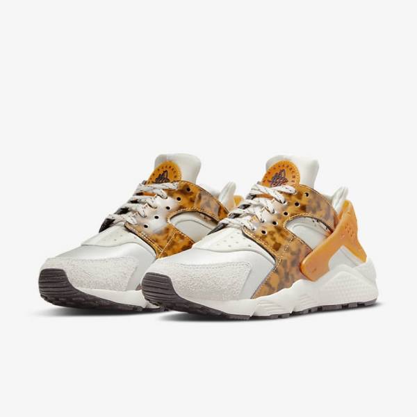 Women's Nike Air Huarache Sneakers Brown / Light Beige / Yellow | NK938NQM