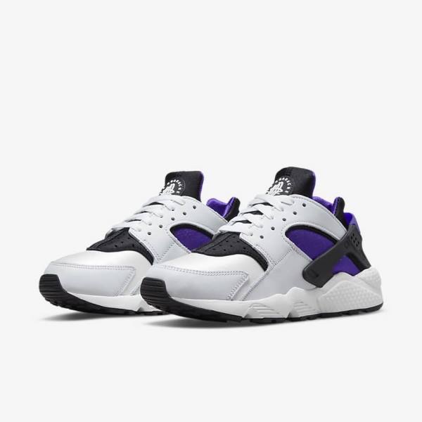 Women's Nike Air Huarache Sneakers White / Purple / Black | NK614SGJ