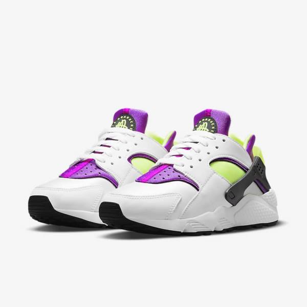 Women's Nike Air Huarache Sneakers White / Black / Yellow | NK631SCZ